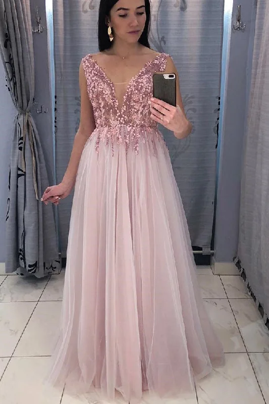 Customer Appreciation Sale Gorgeous Beading Blush Pink Long Prom Dress