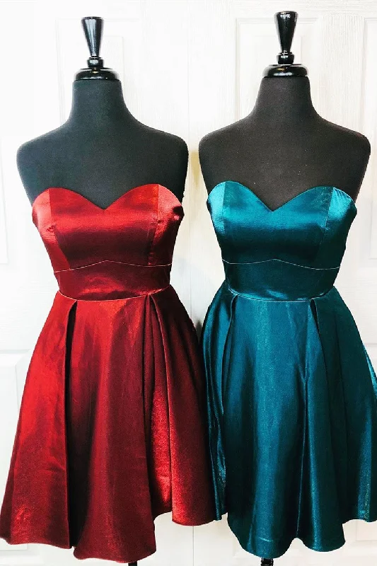 Super Deal Cute Sweetheart Short Red Homecoming Dress
