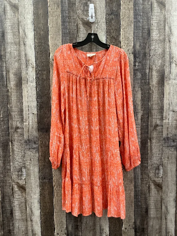 Shop and Save Orange Dress Casual Midi Style And Company, Size M