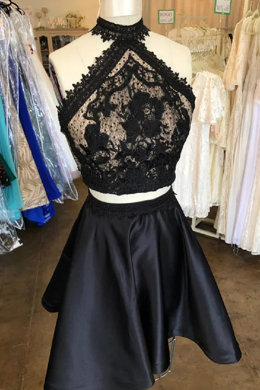 Clearance Items Two Piece Cut Outs Little Black Party Dress