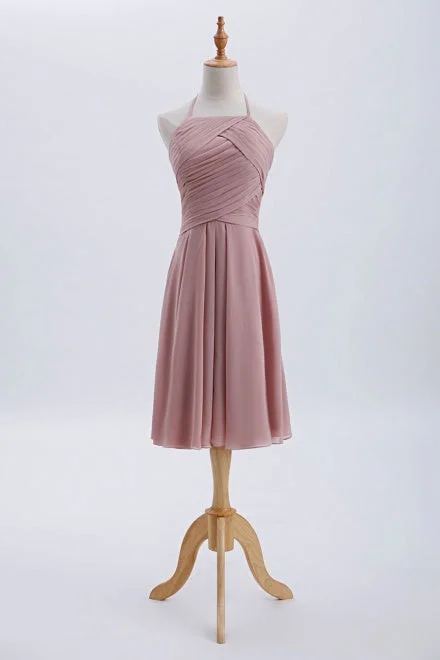 Special Savings Chiffon Blush Pink Short Bridesmaid Dress