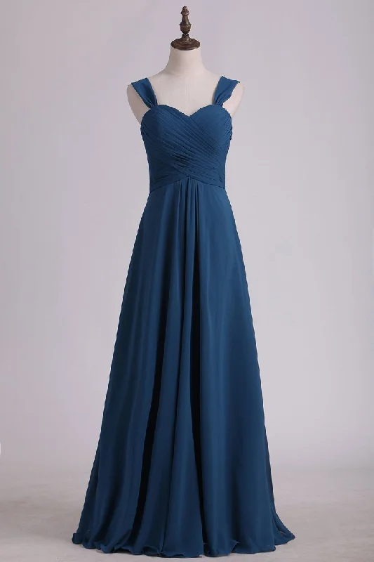 Friends and Family Sale Straps Navy Blue Floor Lenght Bridesmaid Dress