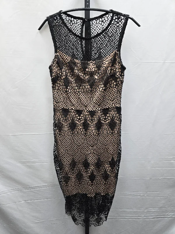 Value Deals Black & Tan Dress Casual Midi Bisou Bisou, Size Xs