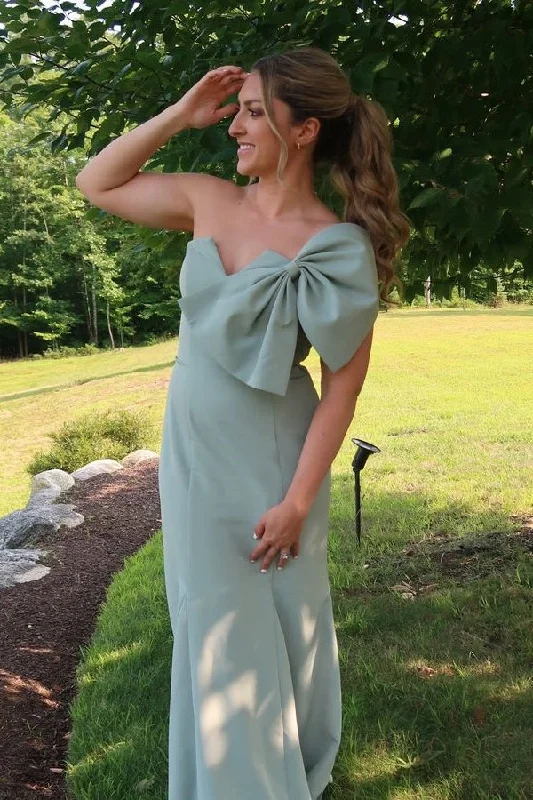 Price Drop Sweetheart One Shoulder Bridesmaid Dresses with Bow