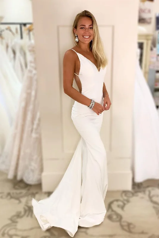 Savings Galore Elegant Open Back Mermaid Long Evening Dress