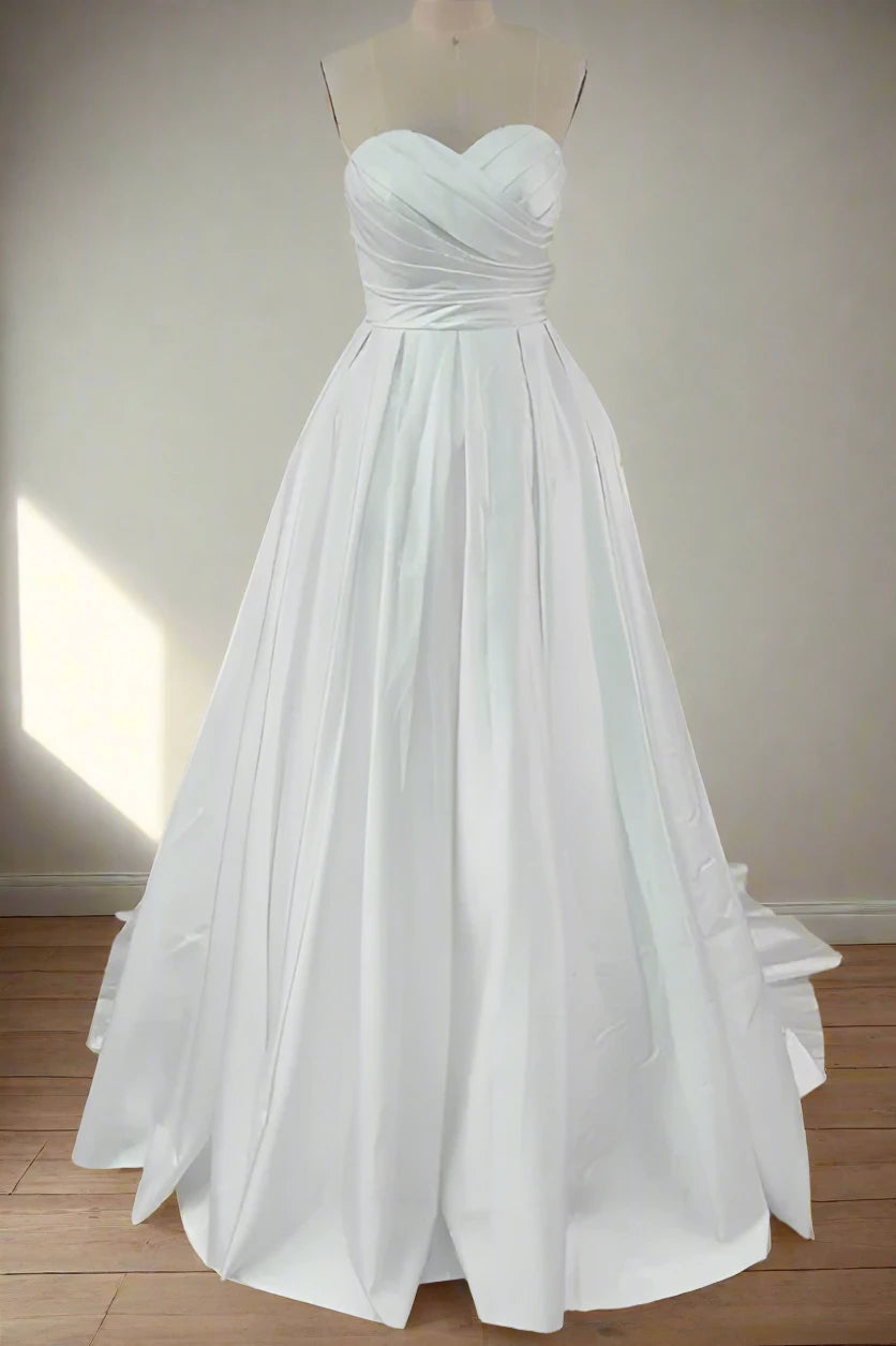 Today Only Elegant Strapless Long Bridal Dress with Sweetheart