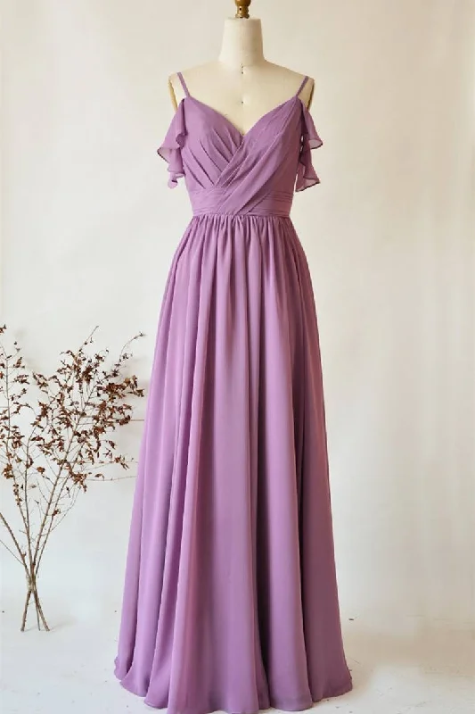 Buy More, Save More Criss Cross Straps Dusty Purple Long Bridesmaid Dress