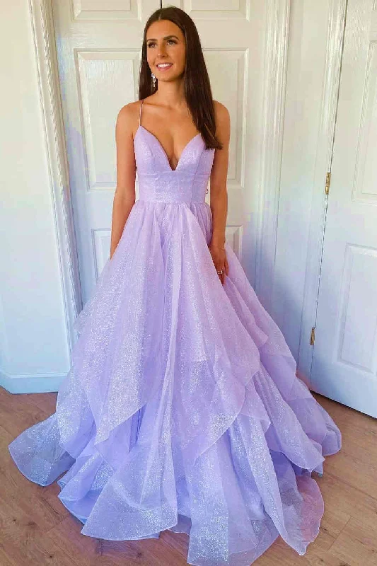 Customer Appreciation Sale Princess Lavender Tiered Tulle Formal Dress