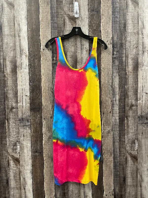The Best Prices Tie Dye Print Dress Casual Midi Cme, Size L