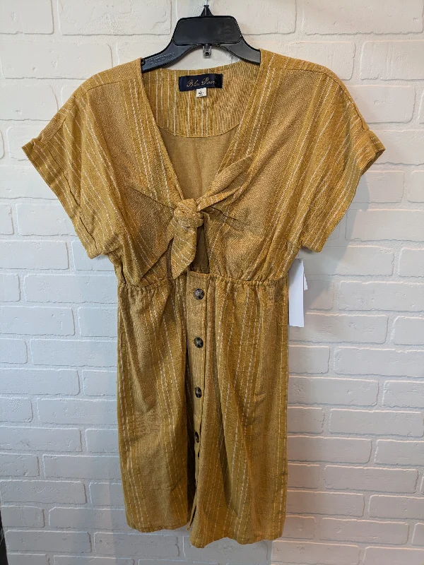 Buy More, Save More Yellow Dress Casual Short Blue Rain, Size L