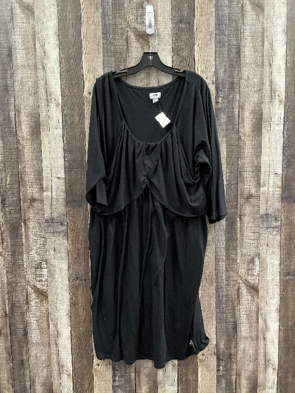 Deal Dash Black Dress Casual Midi Old Navy, Size 3x