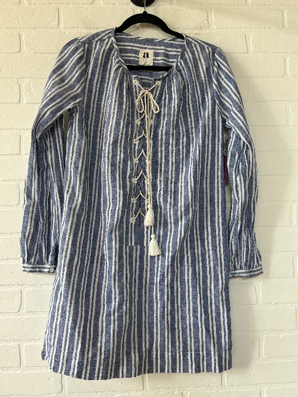 Customer Appreciation Sale Blue & White Dress Casual Short A Aish, Size S