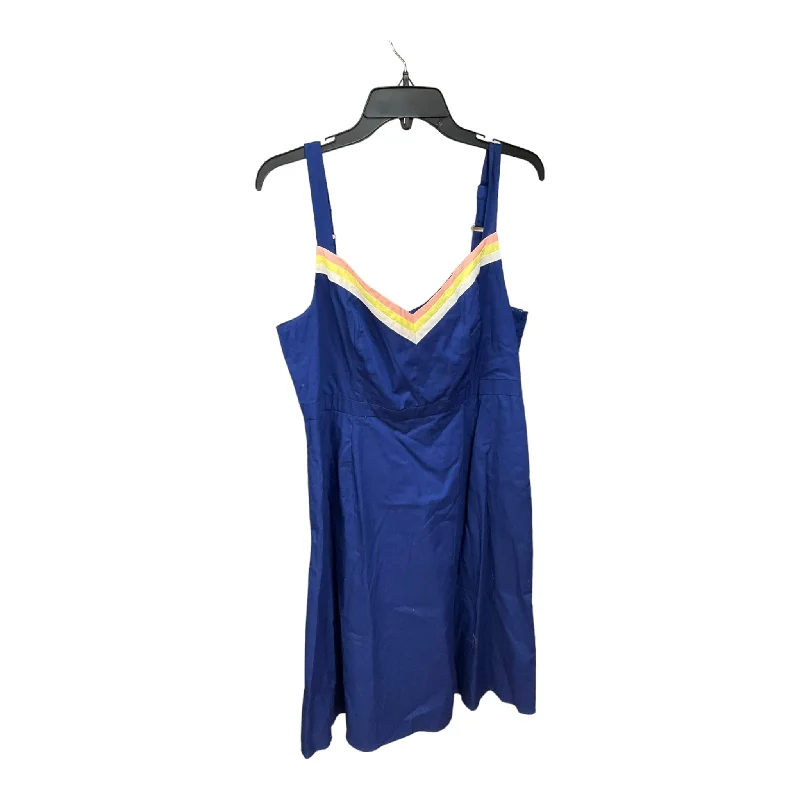 Great Bargains Blue Dress Casual Midi Modcloth, Size Xl