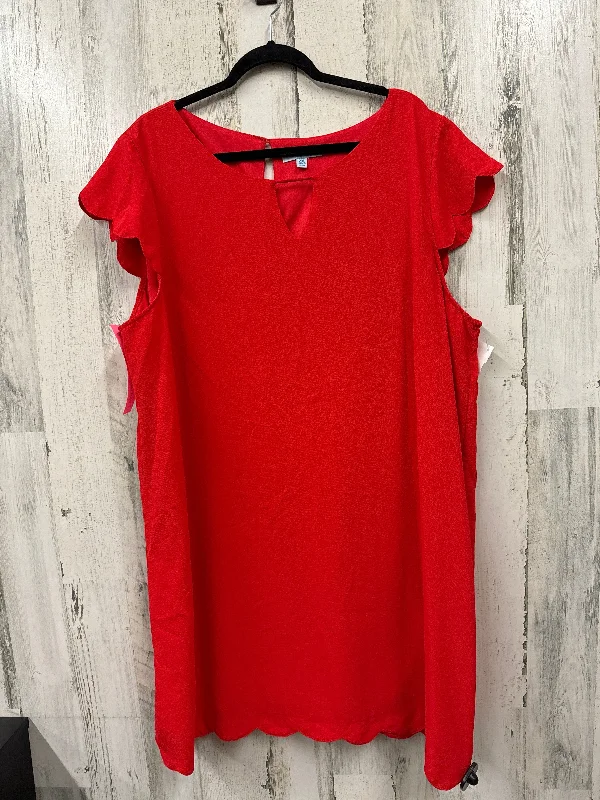 Crazy Deals Red Dress Casual Midi She + Sky, Size 2x