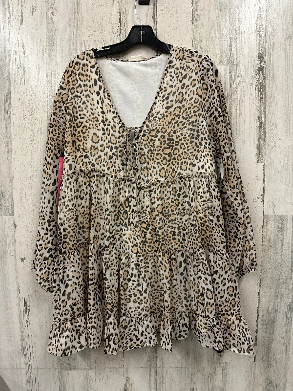 Super Bargain Animal Print Dress Casual Short Altard State, Size M