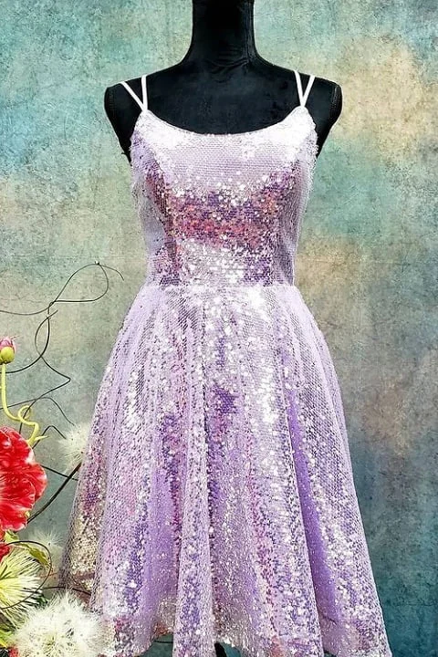 Special Offer Cute Lavender Sequins A-Line Short Party Dress