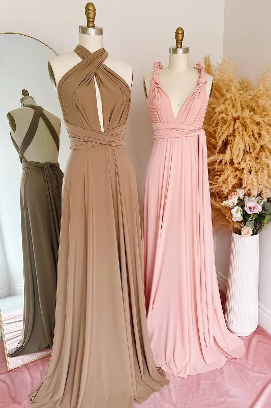 Final Clearance Chic A-Line Long Multiway Bridesmaid Dress