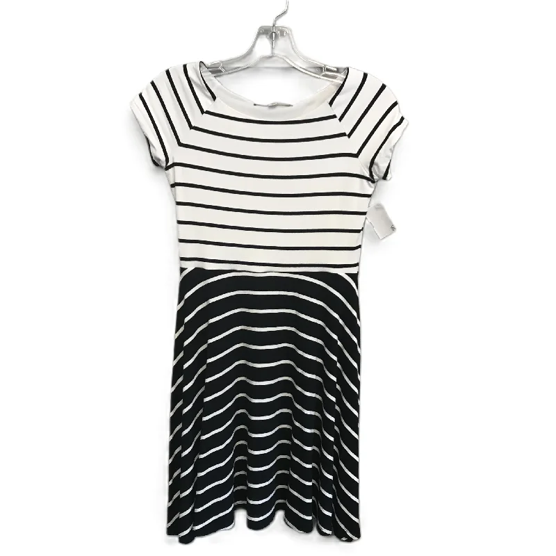 Unmissable Offer Black & White Dress Casual Midi By Loft, Size: Xs