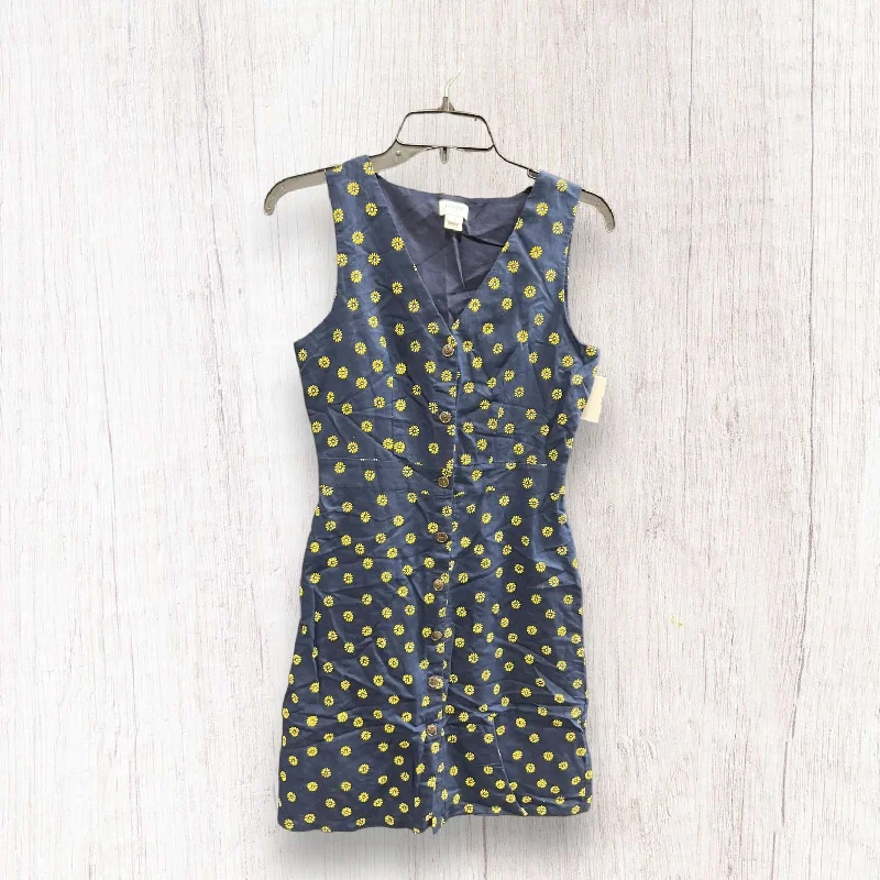 Final Markdown Blue & Yellow Dress Casual Short J. Crew, Size 0