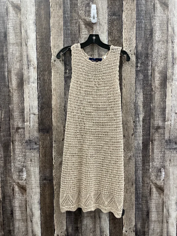 Limited Time Tan Dress Casual Midi Blue Rain, Size M