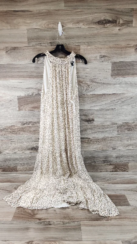 Final Clearance Tan & White Dress Casual Maxi Express, Size L