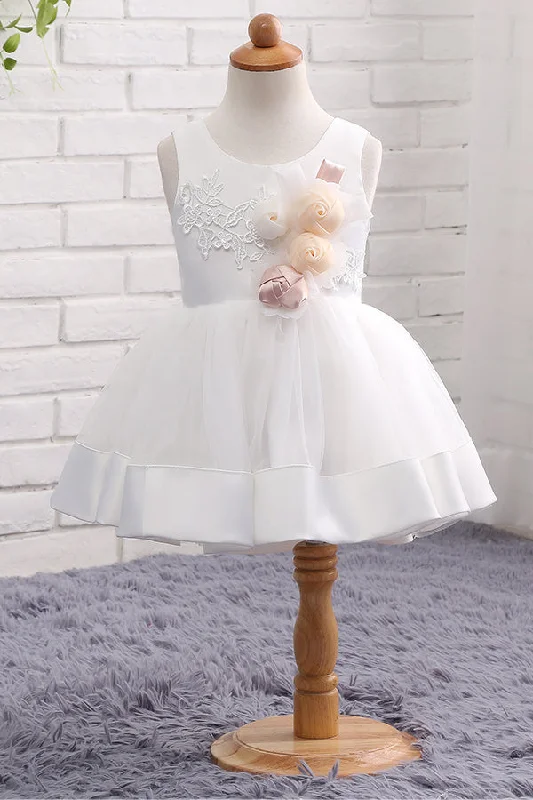 Don’t Miss Out Adorable White Mini Flower Girl Dress