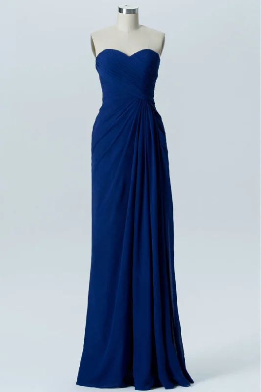 Amazing Deals Ocean Blue Strapless Chiffon Bridesmaid Dress