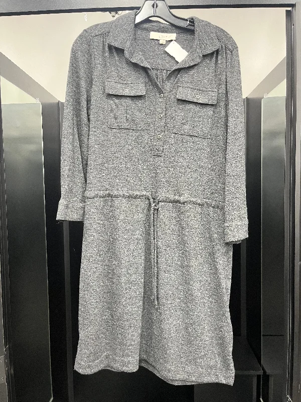 Limited Availability Charcoal Dress Casual Midi Loft, Size S