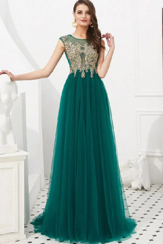 Limited Edition Elegant Green Beaded Floor Length Prom Formal Dress