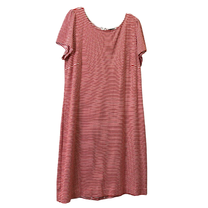 Instant Discount Red & White Dress Casual Midi By Ann Taylor, Size: 16