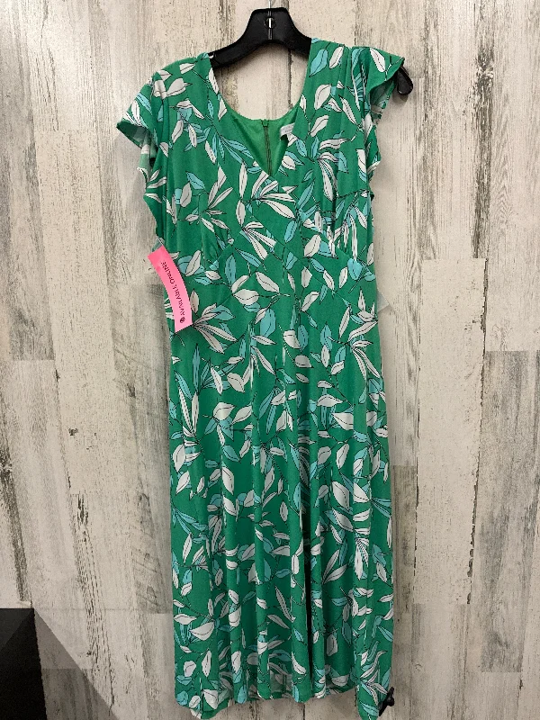 Deal Explosion Green Dress Casual Midi London Times, Size Xl
