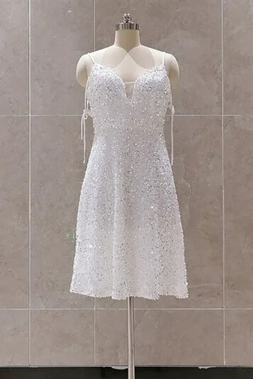 Limited Time Discount Stunning A-Line White Sequins Party Dress