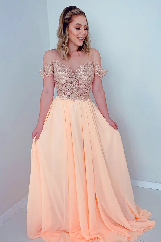 Instant Discount Elegant Off the Shoulder Yellow Prom Dress with Open Back