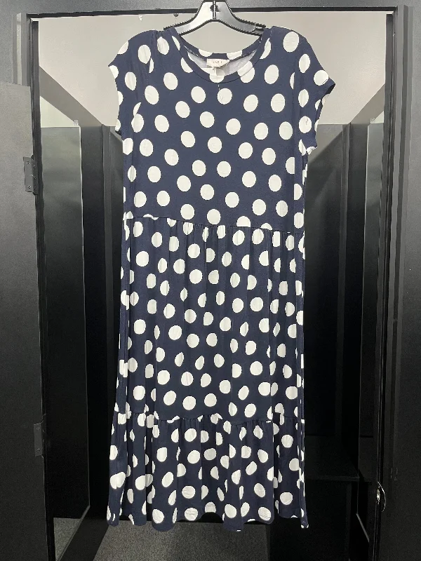 Final Markdown Polkadot Dress Casual Midi Loft, Size Petite   Small