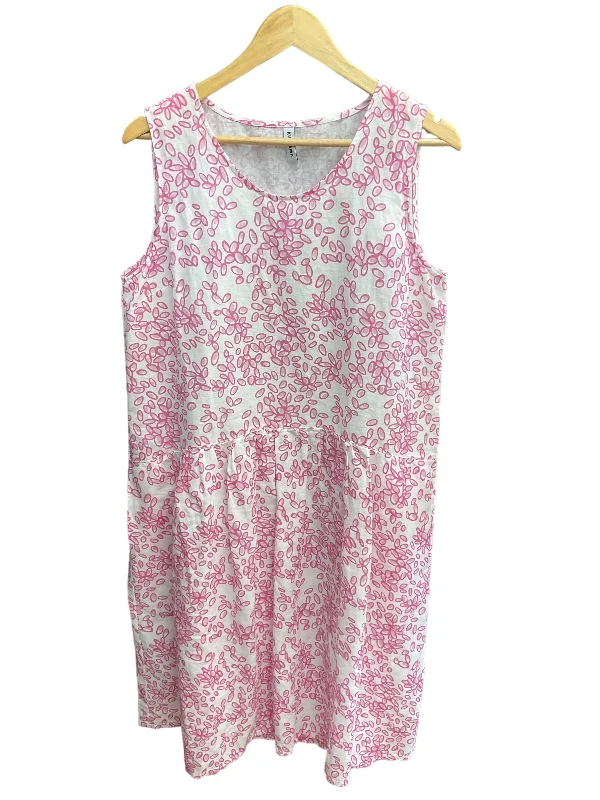 Online Only Pink Dress Casual Midi Clothes Mentor, Size M