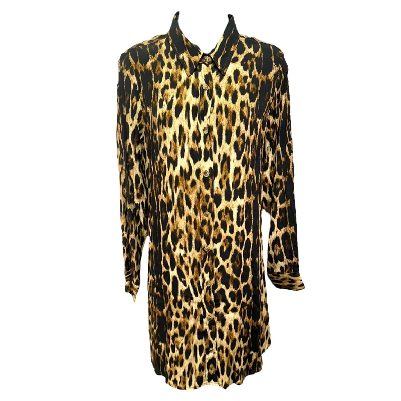 Limited Availability Animal Print Shirt Dress Casual Midi Fifteen Twenty, Size S