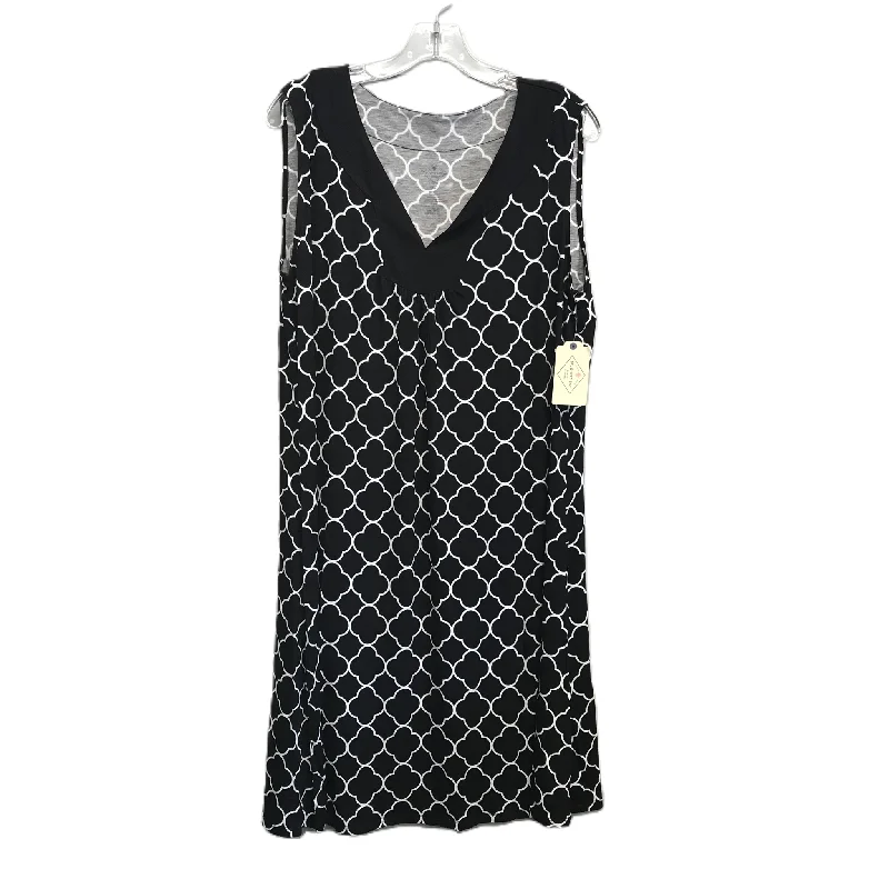 Low Prices Black & White Dress Casual Midi By St Johns Bay, Size: Xl