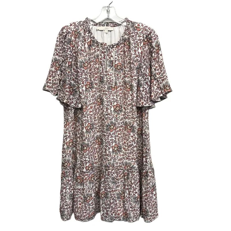 Online Only Floral Print Dress Casual Short By Loft, Size: S