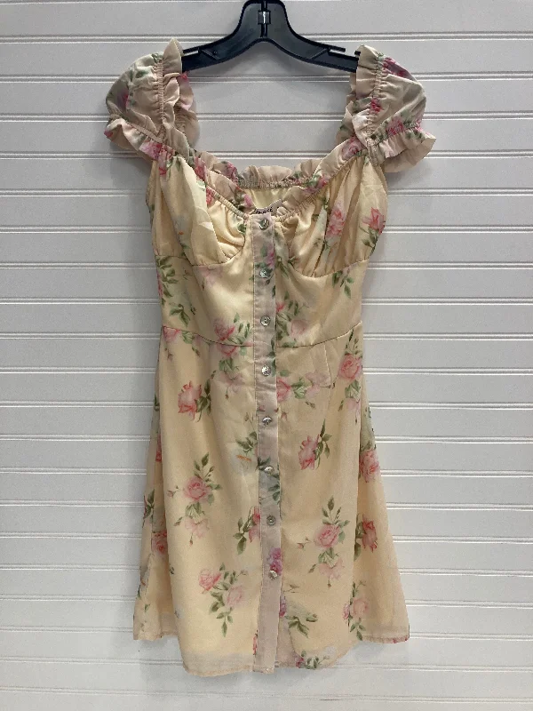 Don't Wait Floral Print Dress Casual Short Reverse, Size S