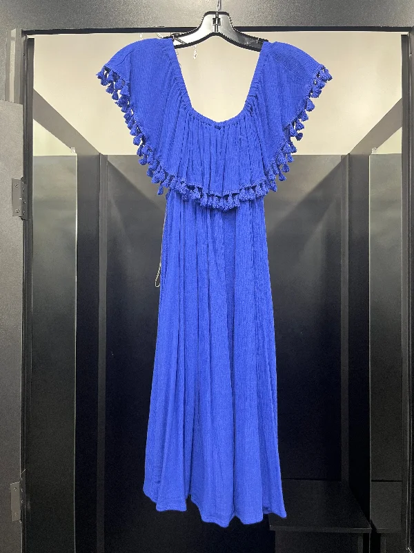 Doorbuster Deal Blue Dress Casual Midi Mittoshop, Size S