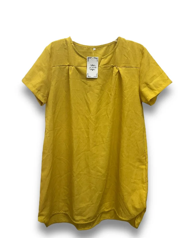 Savings Bonanza Yellow Dress Casual Short Clothes Mentor, Size 2x