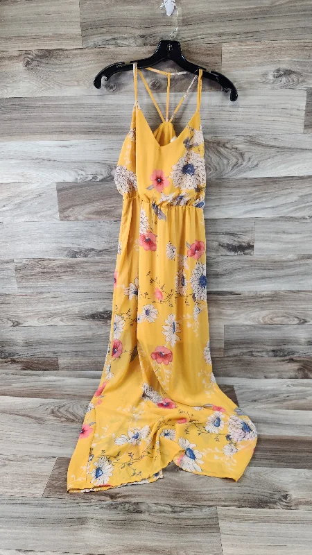 Limited Quantity Yellow Dress Casual Maxi Sienna Sky, Size M