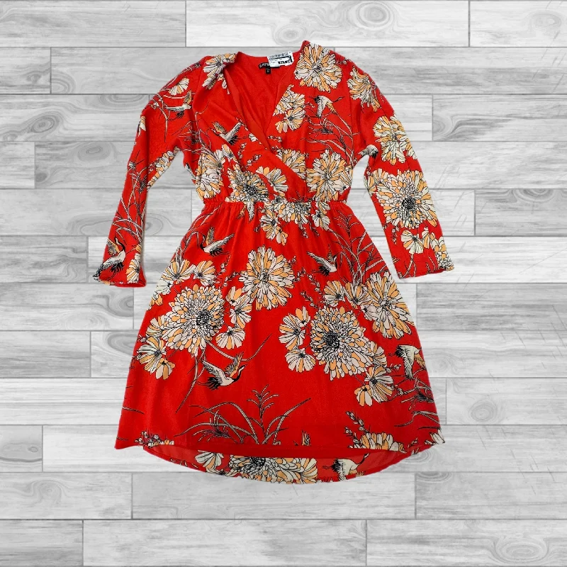Instant Discount Floral Print Dress Casual Short Express, Size Xs