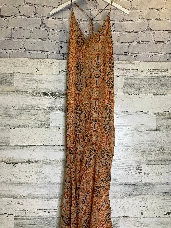 Crazy Deals Brown & Orange Dress Casual Maxi Forever 21, Size M