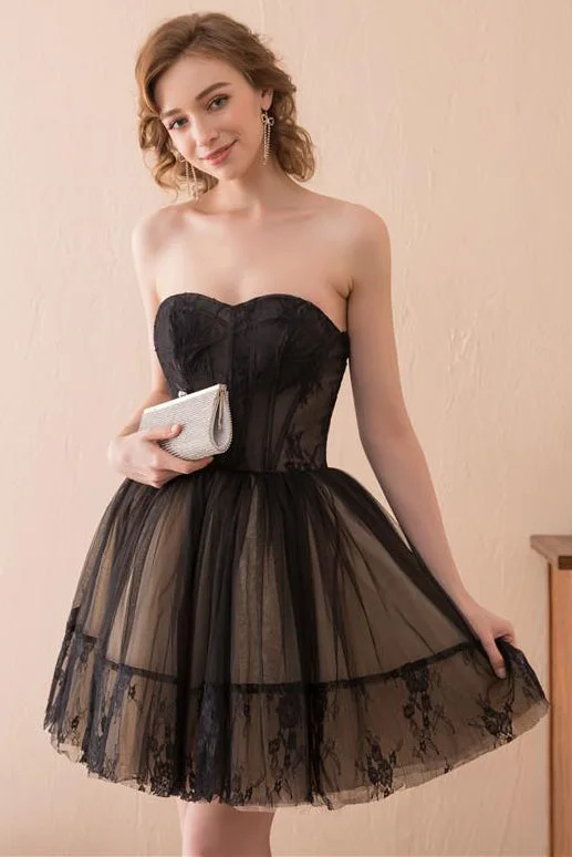 Overstock Sale Little Black Dress Black Short Homecoming Dress