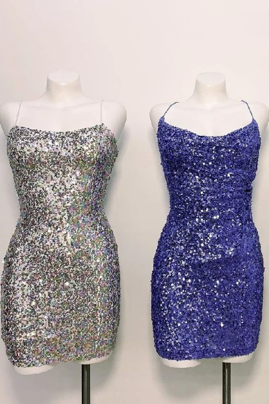 Bargain Prices Sparkle Sheath Short Sequins Homecoming Dress