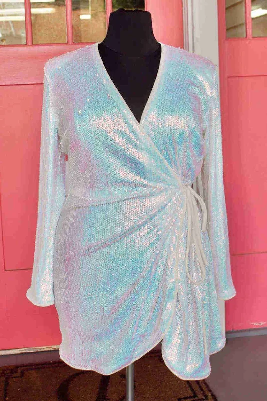 Savings Alert Glitter Ivory Sequined Short Homecoming Dress