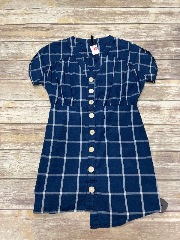 New Arrival Blue Dress Casual Short Zara, Size M