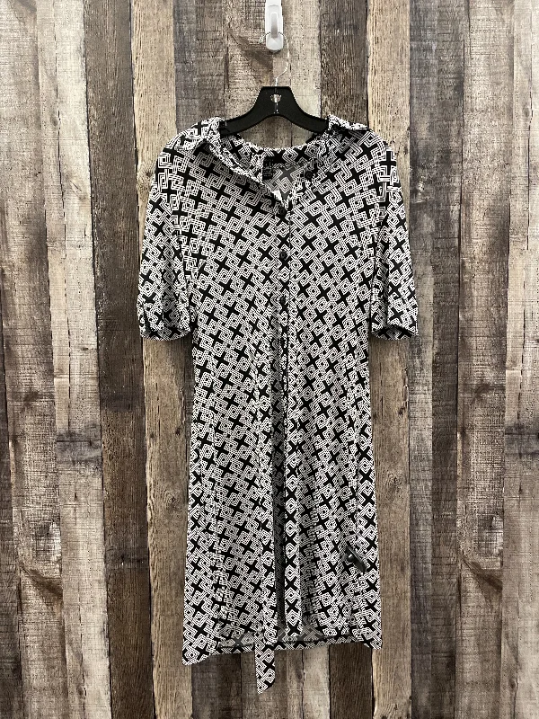 Great Deals Black & Cream Dress Casual Midi Style And Company, Size S