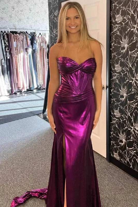 Grand Opening Sale Sweetheart Corset Mermaid Prom Dress with Slit